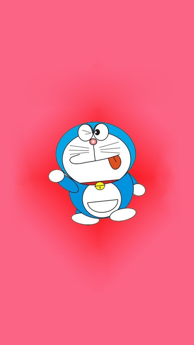 Doraemon With Pink Background Wallpaper iPhone