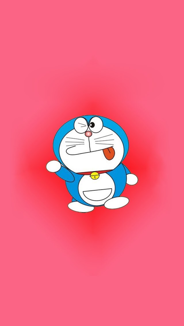 Doraemon With Pink Background Wallpaper Iphone