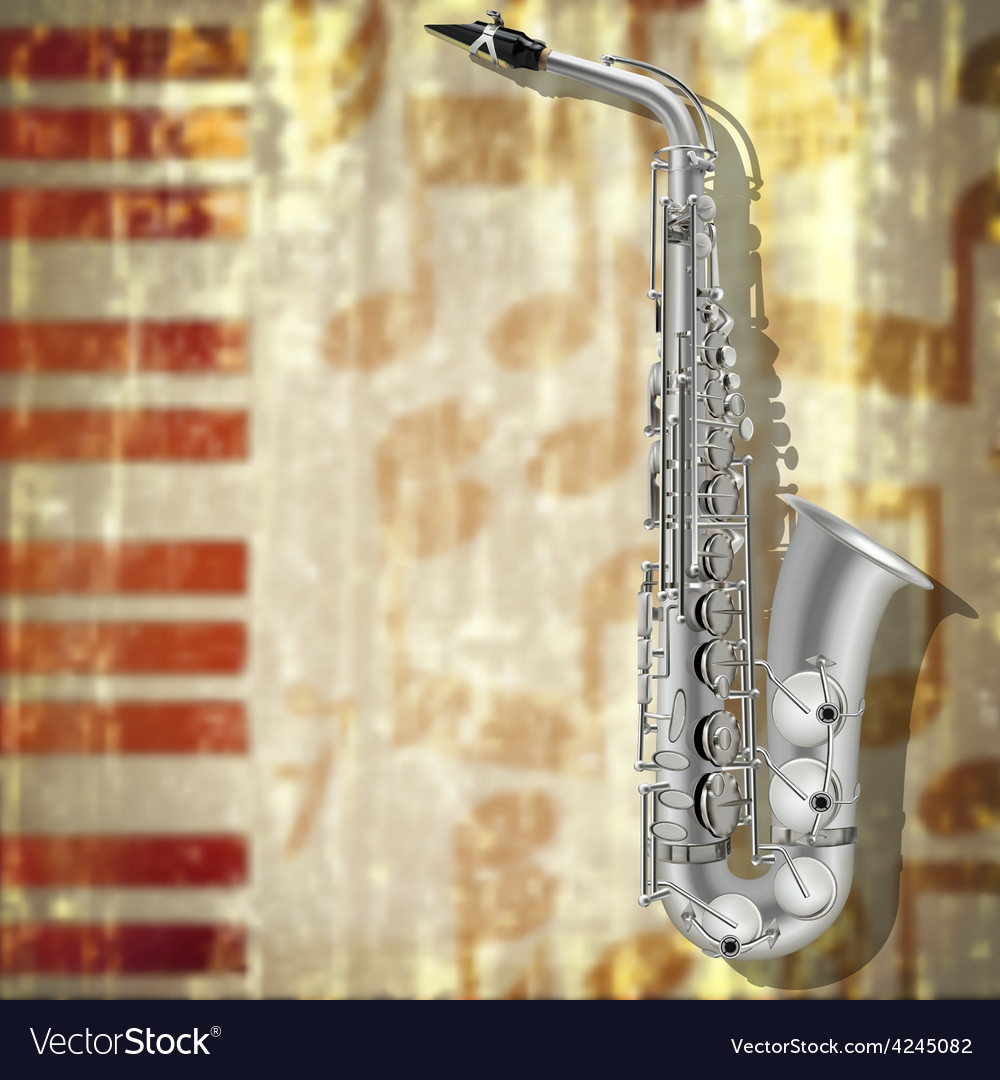 Abstract Jazz Music Grunge Background With Silver Vector Image