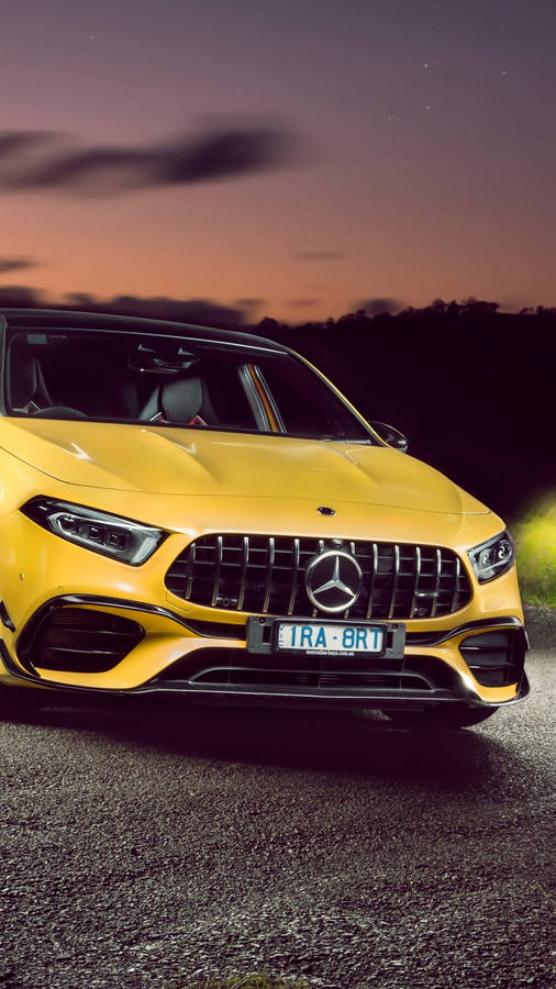 Yellow Mercedes Benz iPhone Wallpaper