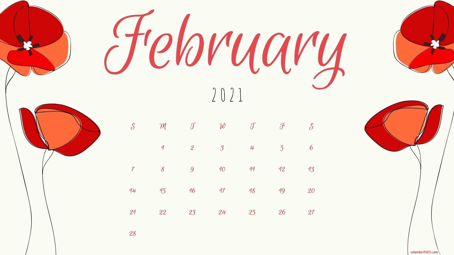 February Desktop Calendar HD Wallpaper