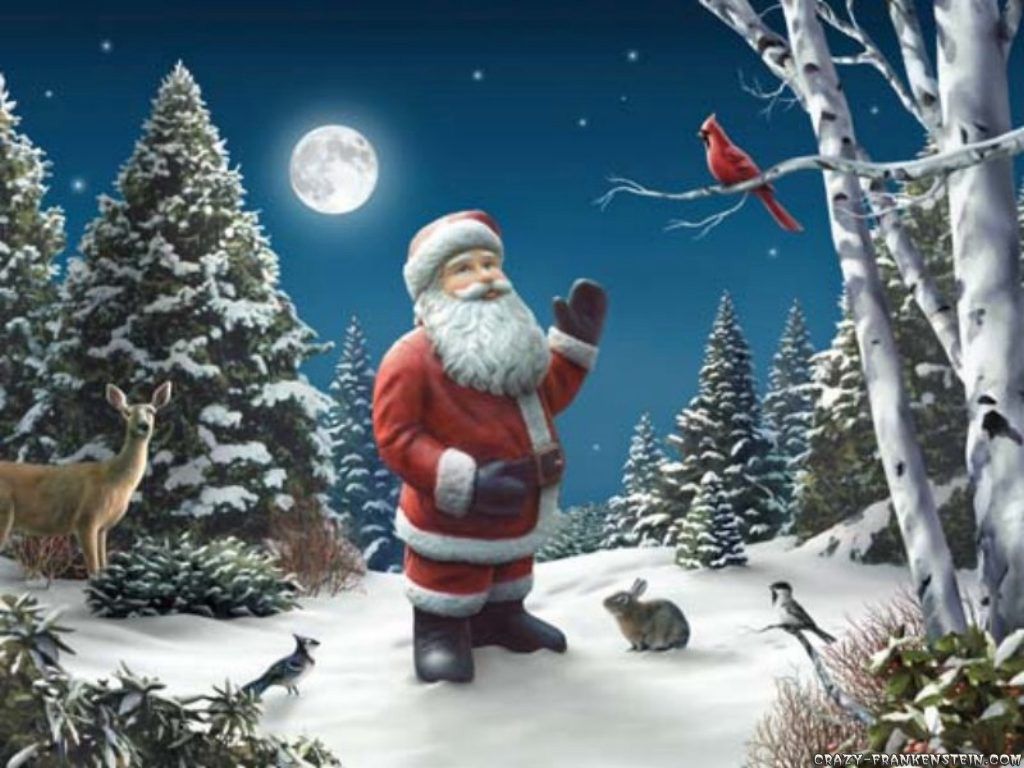 Unique Animals S Christmas Tree Santa Claus Wallpaper For