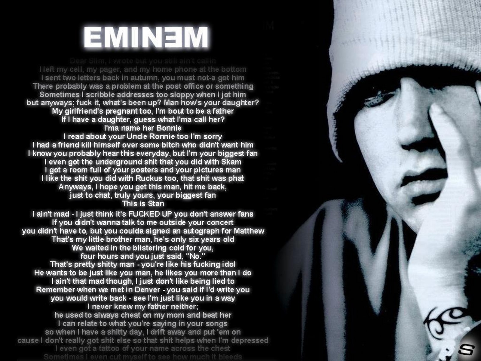Eminem Lyrics HD Desktop Wallpaper