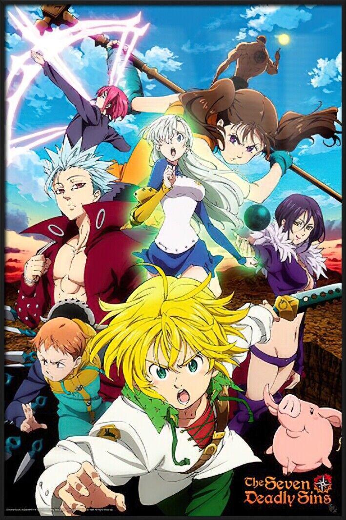 Seven Deadly Sins Framed Anime Tv Poster Meliodas The