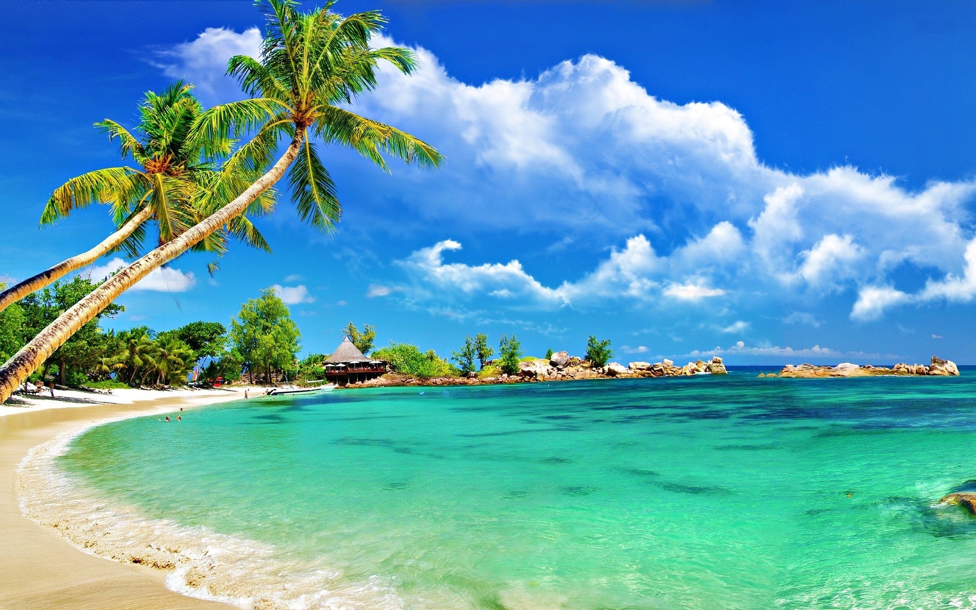 Awesome Tropical Beach Top Wide Wallpaper For Desktop