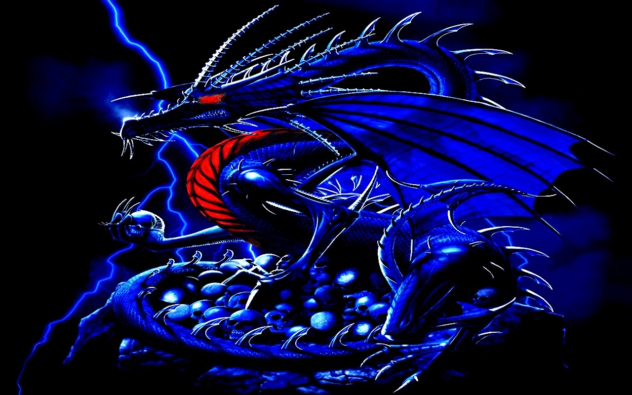 Blue Fire Dragon In Addition Cool 3d Art Desktop Background Along