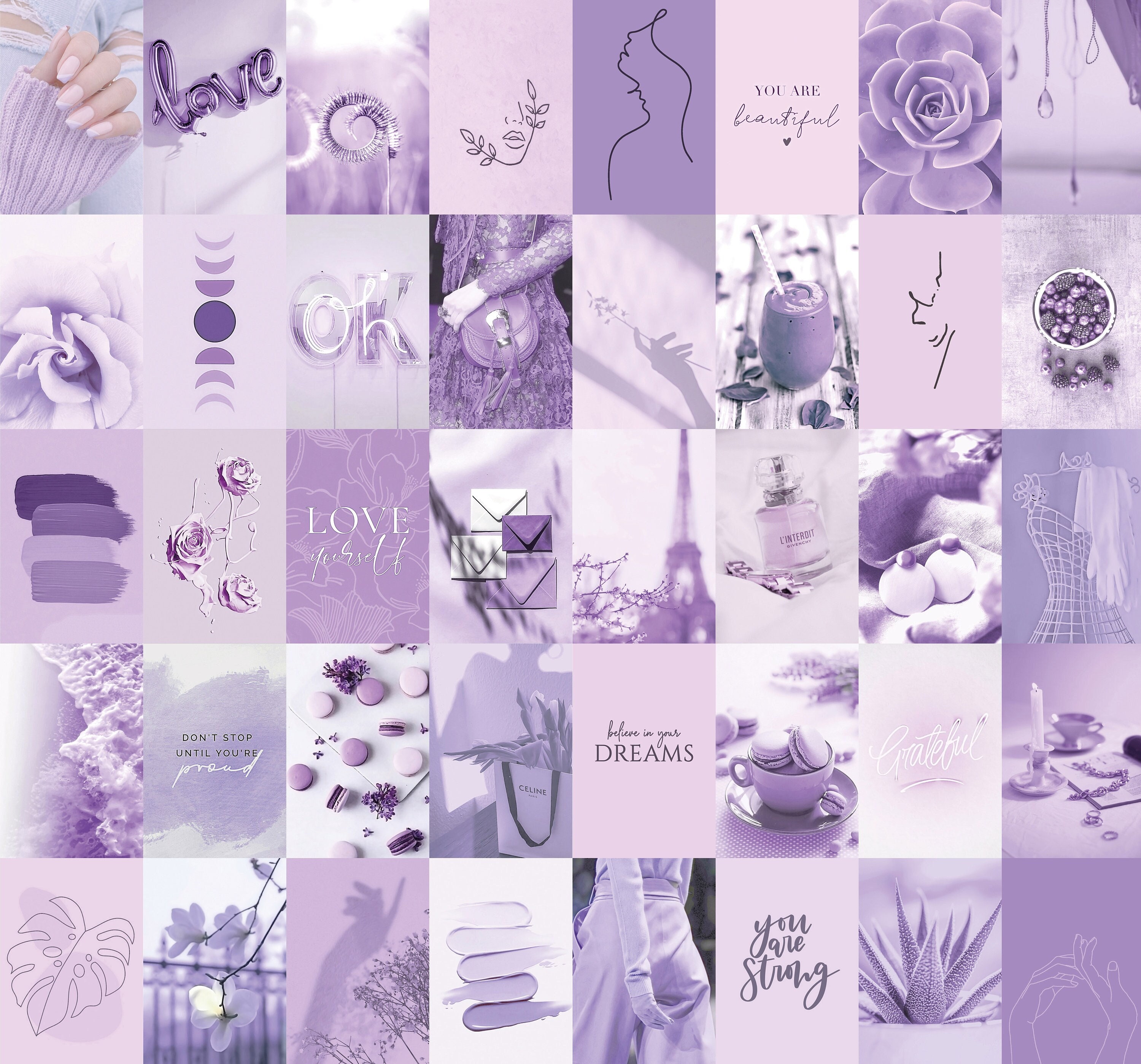 Lavender Aesthetic Collage Pastel Purple Laptop Wallpaper