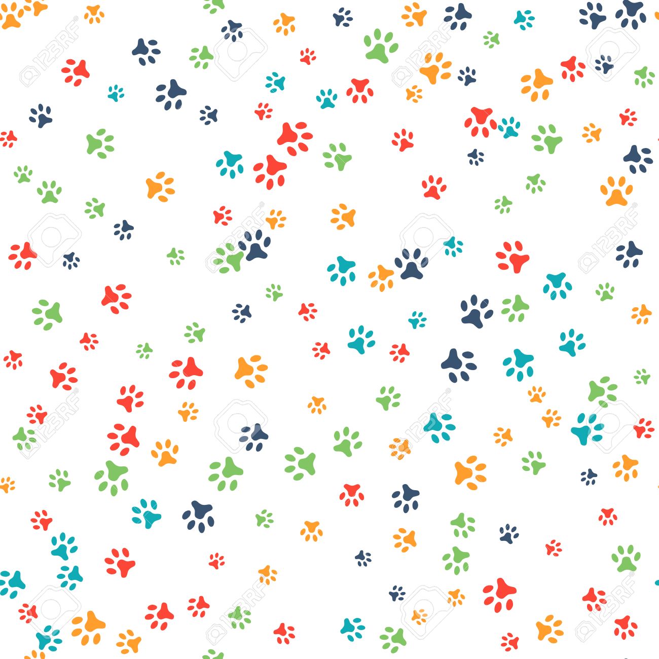 Vector Seamless Pattern With Cat Or Dog Footprints Can Be Used