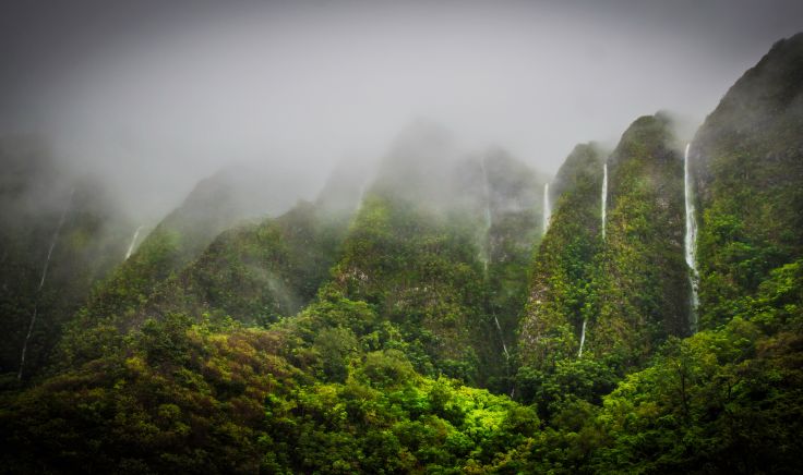 Tropics Mountains Jungle Highlands Oahu Hawaii Wallpaper Background