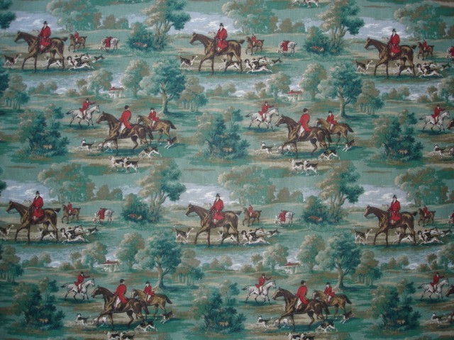 Hunt Scene Fabric Listing Horse