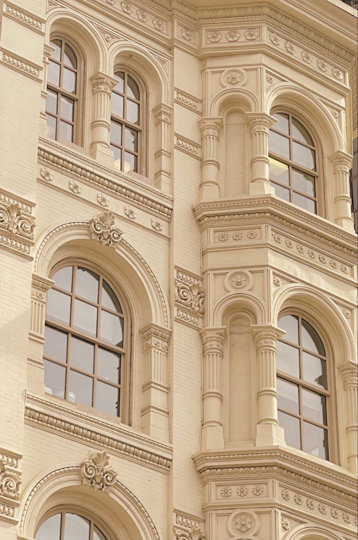 Building Architecture Aesthetic Creamy Windows