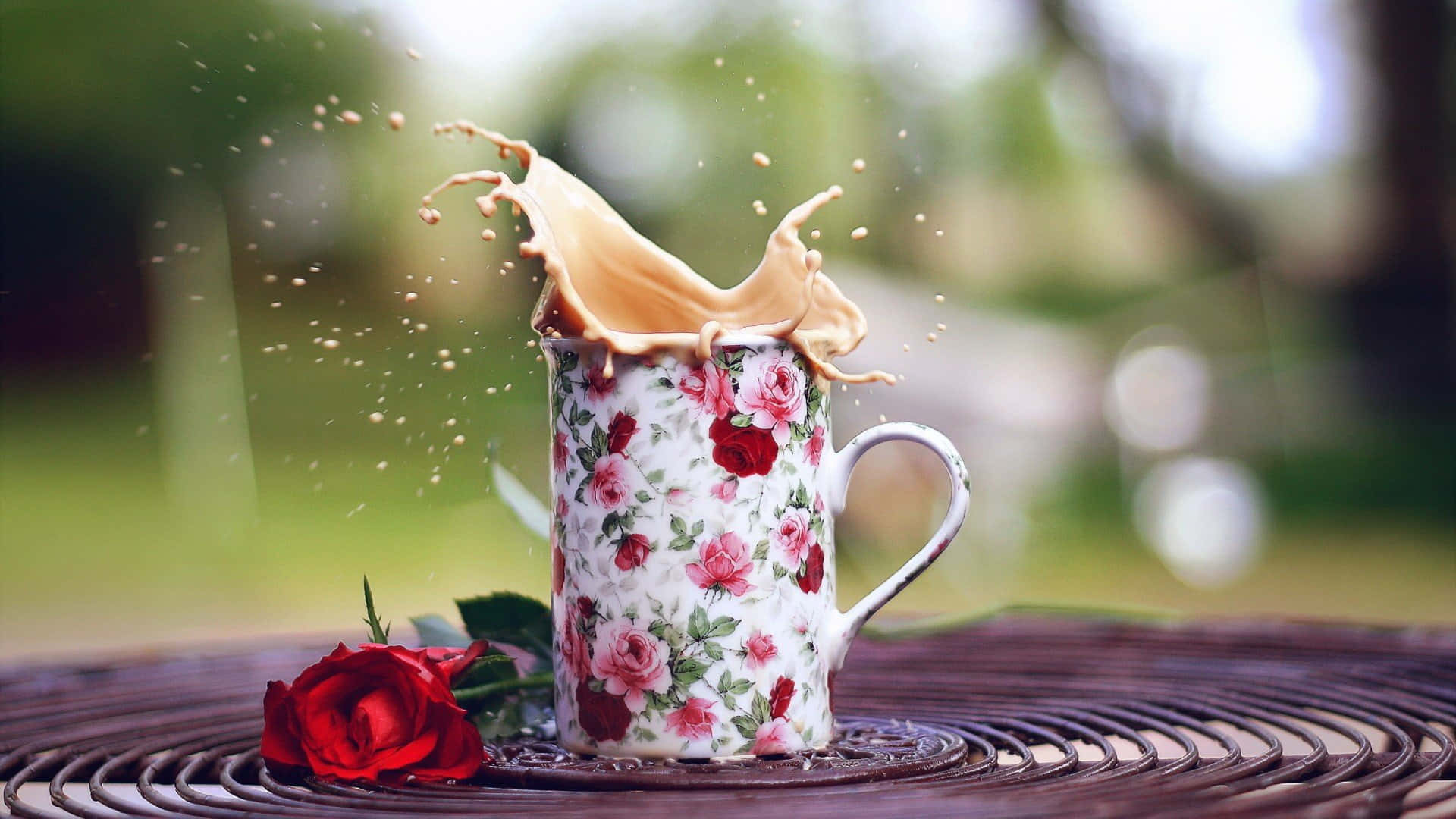 Floral Cup Of Coffee Picture Wallpaper