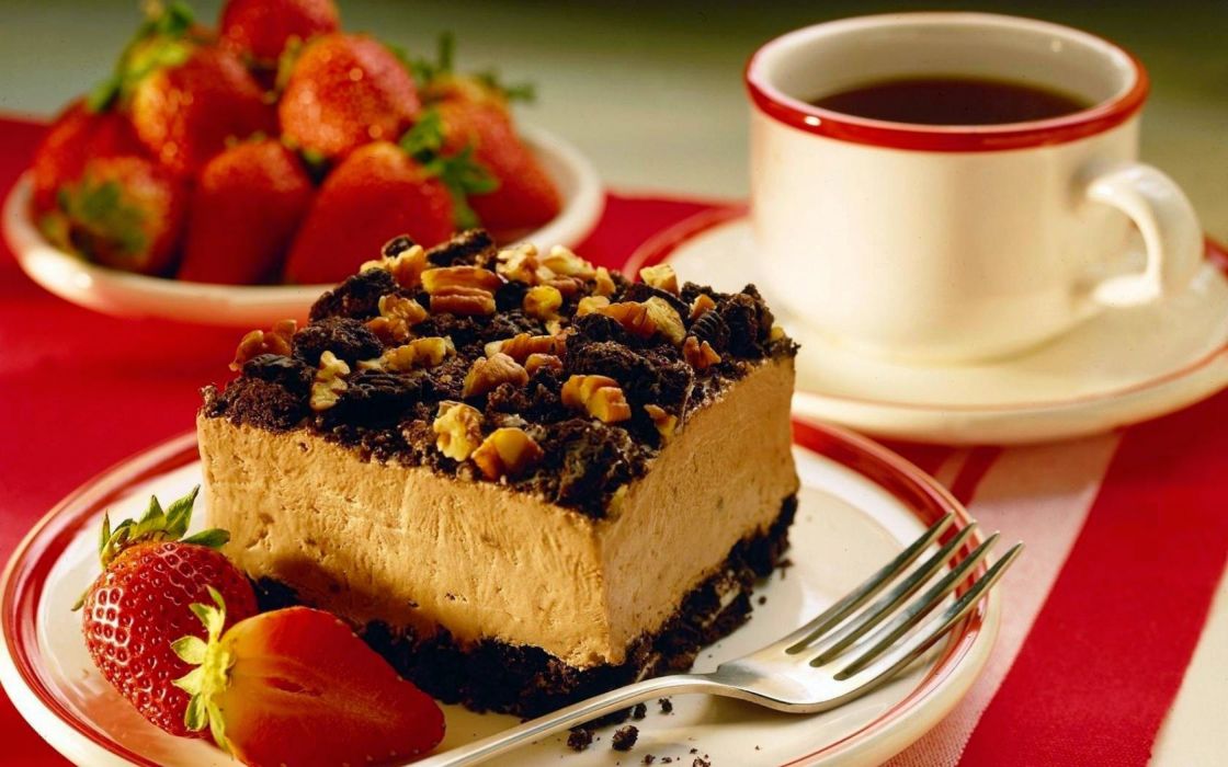 Postre Cafe Tarta Chocolate Wallpaper