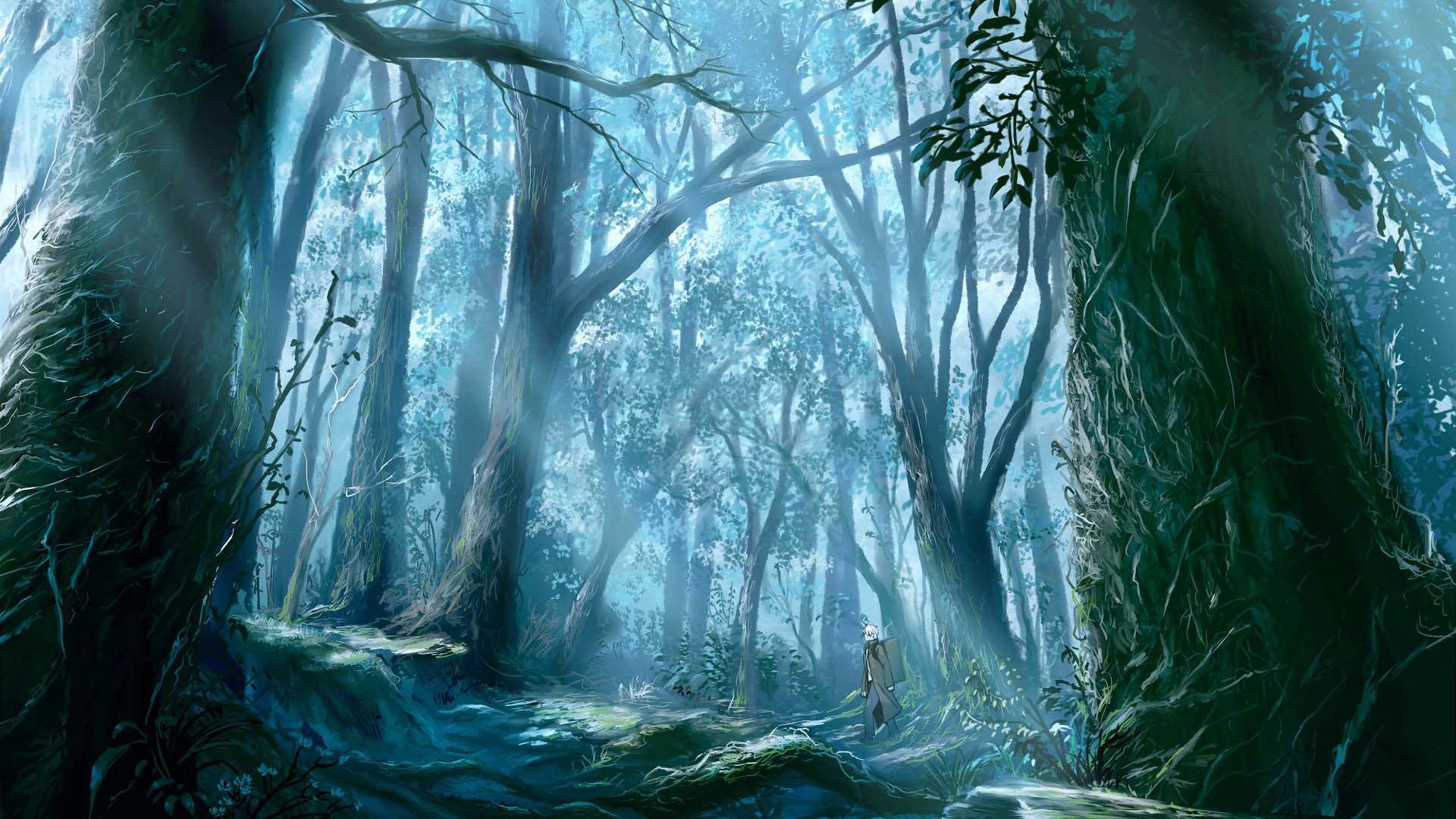 Download 2560x1440 Wallpaper Anime Original Road Forest Dual Wide  Widescreen 169 Widescreen 2560x1440 Hd Image Background 23866