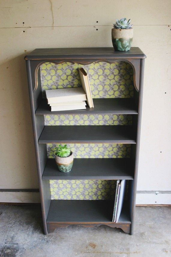 Bookshelf With Wallpaper