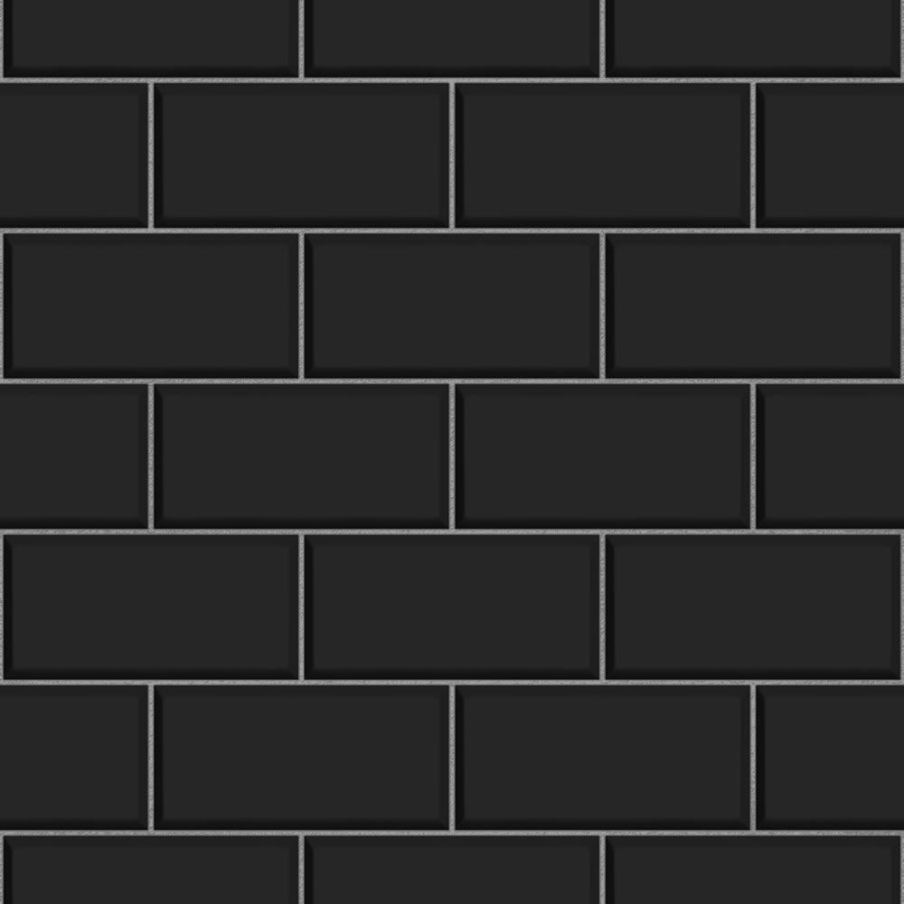 Black Silver   FD40137   Ceramica   Brick   Tile   Subway   Kitchen