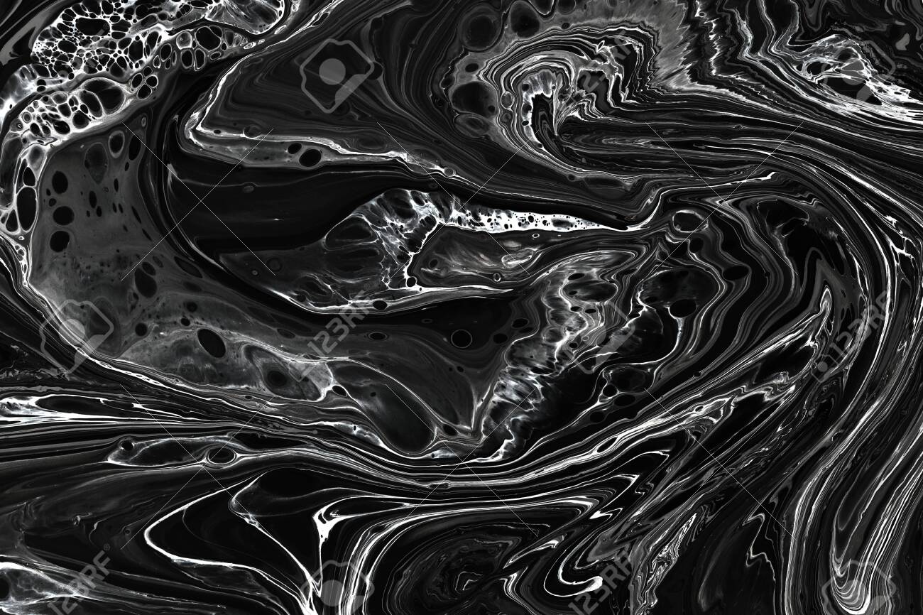 Abstract Black Marble Texture Background Oil Acrylic Paint
