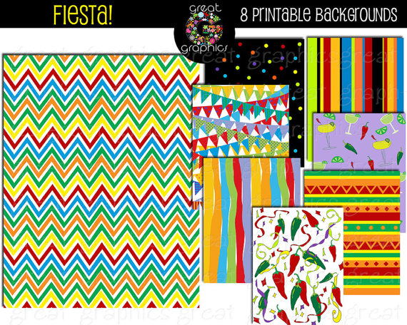 Fiesta Paper Party Digital Cinco De Mayo