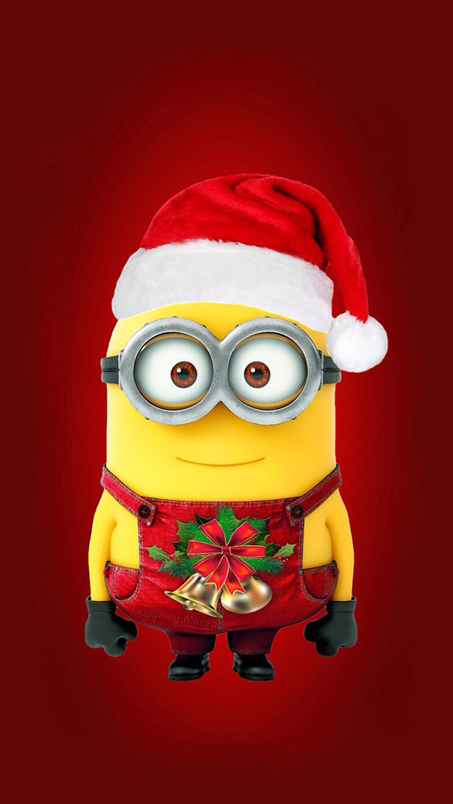 Minions Christmas 02 Wallpaper   Free iPhone Wallpapers