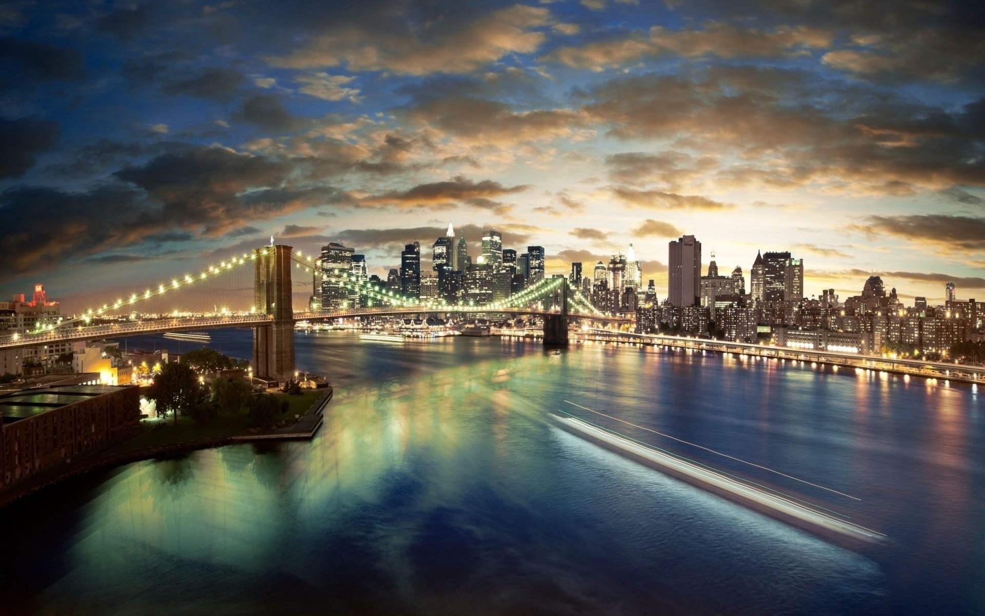 New York Manhattan Bridge Wallpaper HD Desktop