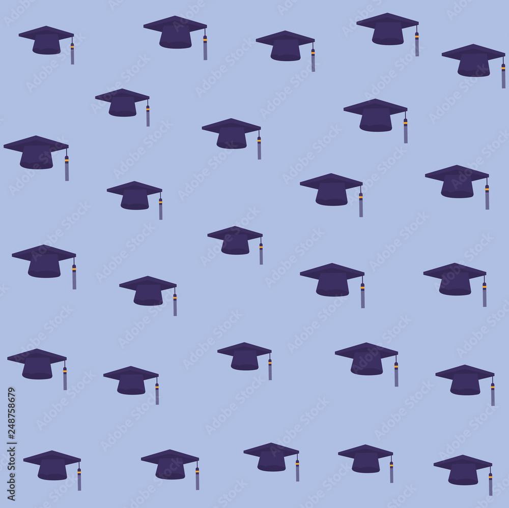 Graduation Hat Square Wallpaper Background Stock Vector