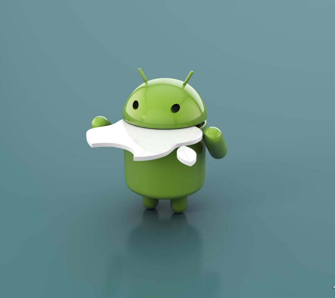 Android Eats Apple Wallpaper
