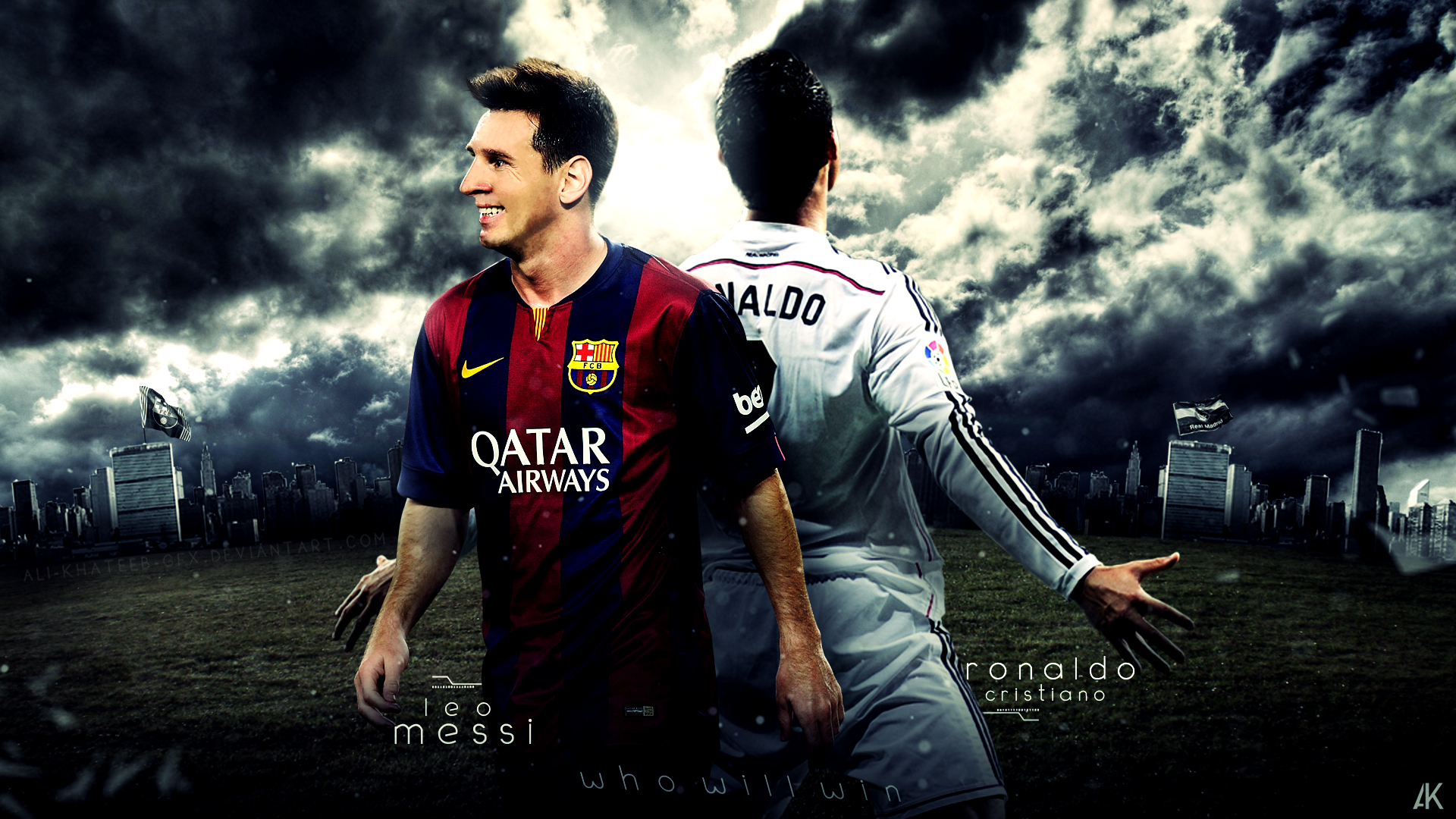 Cristiano Ronaldo And Leo Messi By Ali Khateeb Gfx