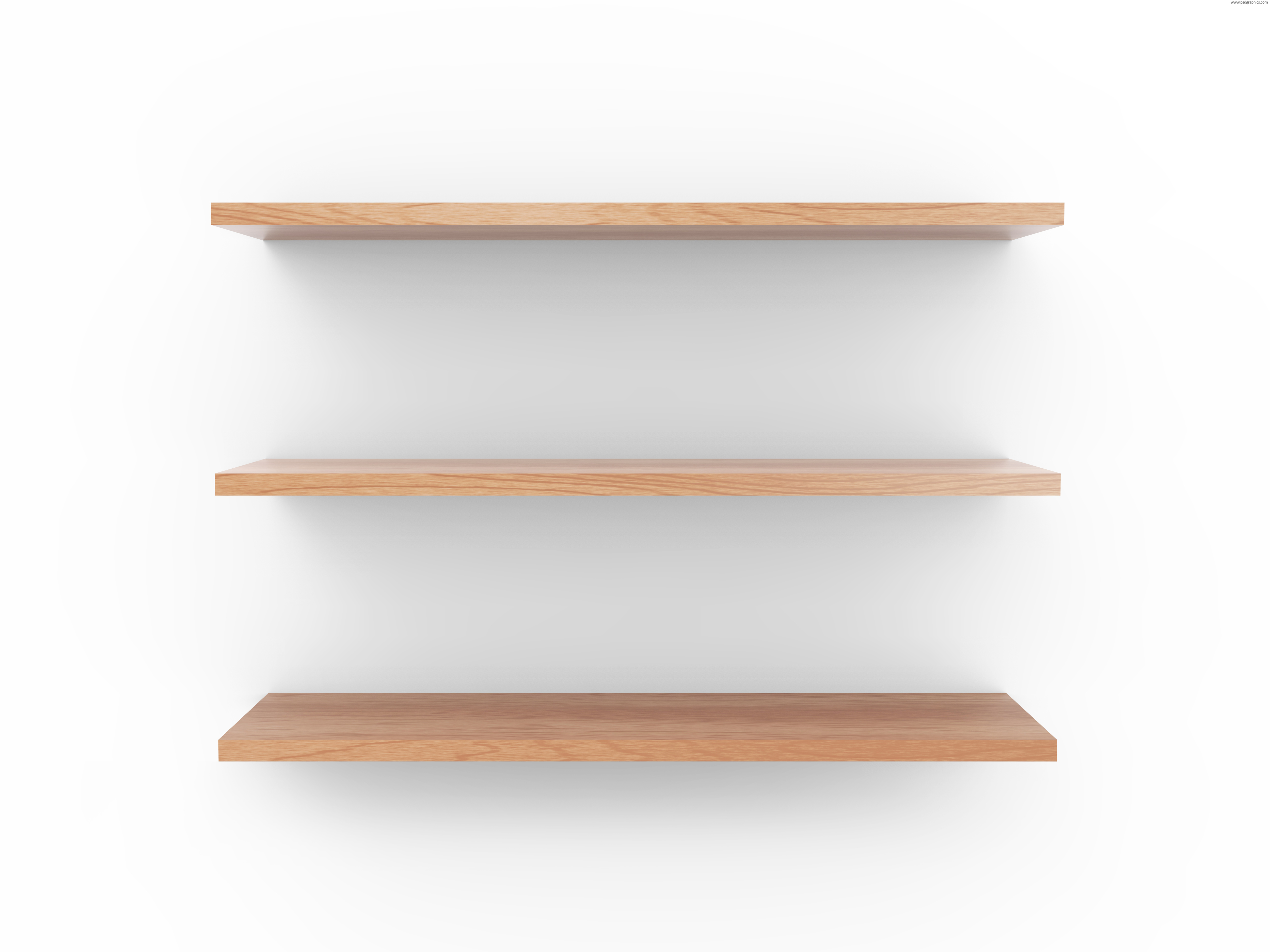 Empty wooden shelf PSDGraphics