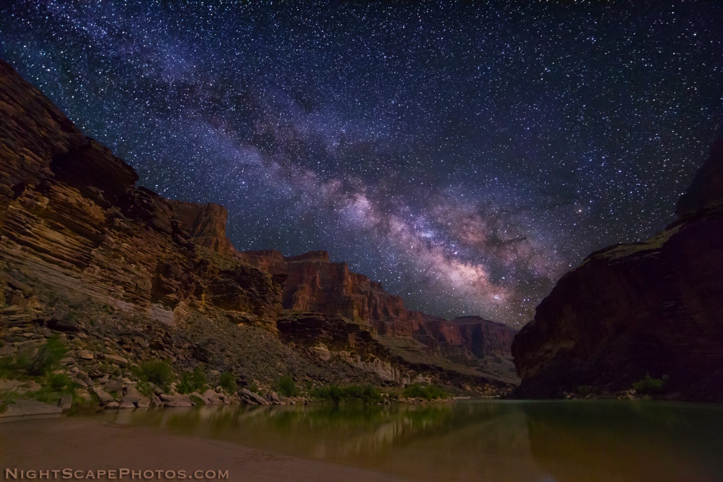 Fc Milky Way Spanning Grand Canyon Px At Night The