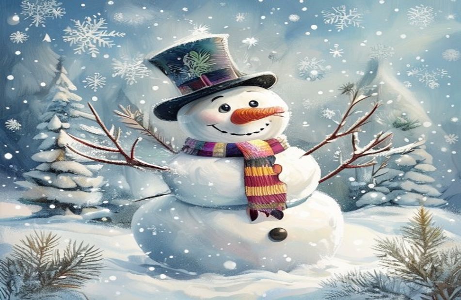 Winter Snowman Wallpaper