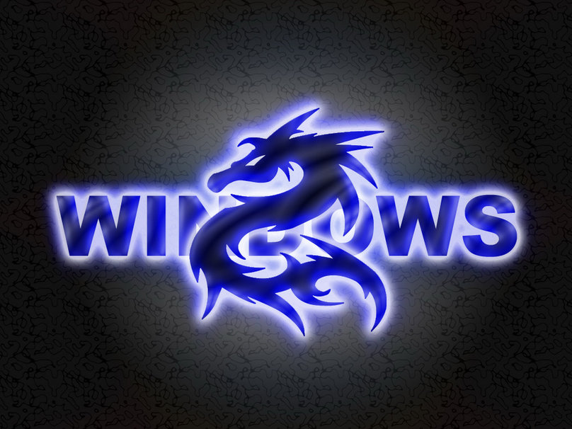 Windows Dragon Blue Glow Wallpaper