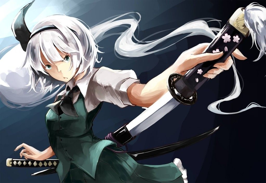Youmu Konpaku With Katana Touhou Wallpaper Hermosa