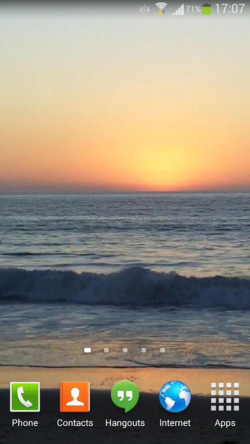 Ocean Live Wallpaper At Sunset With Some Gentle Blue Waves