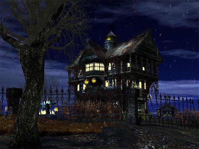 3d Haunted Halloween Screensaver House