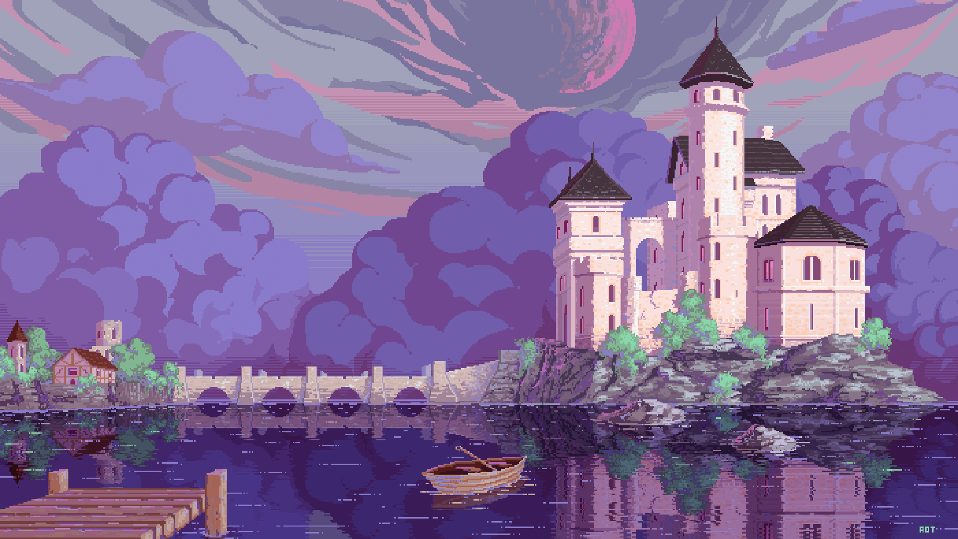 Pixel Art Castle HD Wallpaper By
