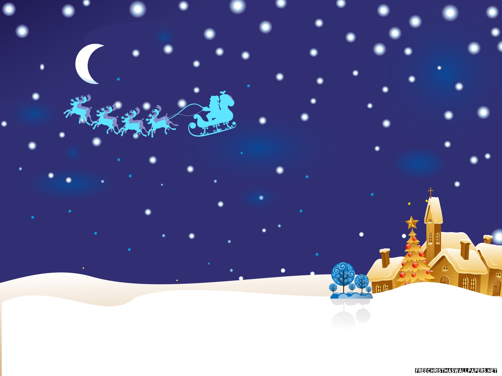 Free Download Christmas Night Idyll Wallpaper Wallpapers Area