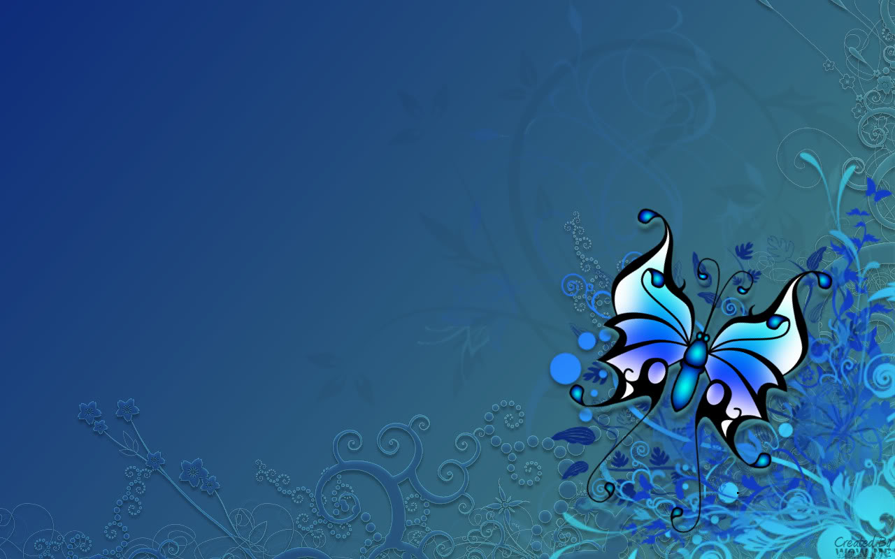 Blue And Black Butterfly Widescreen Wallpaper