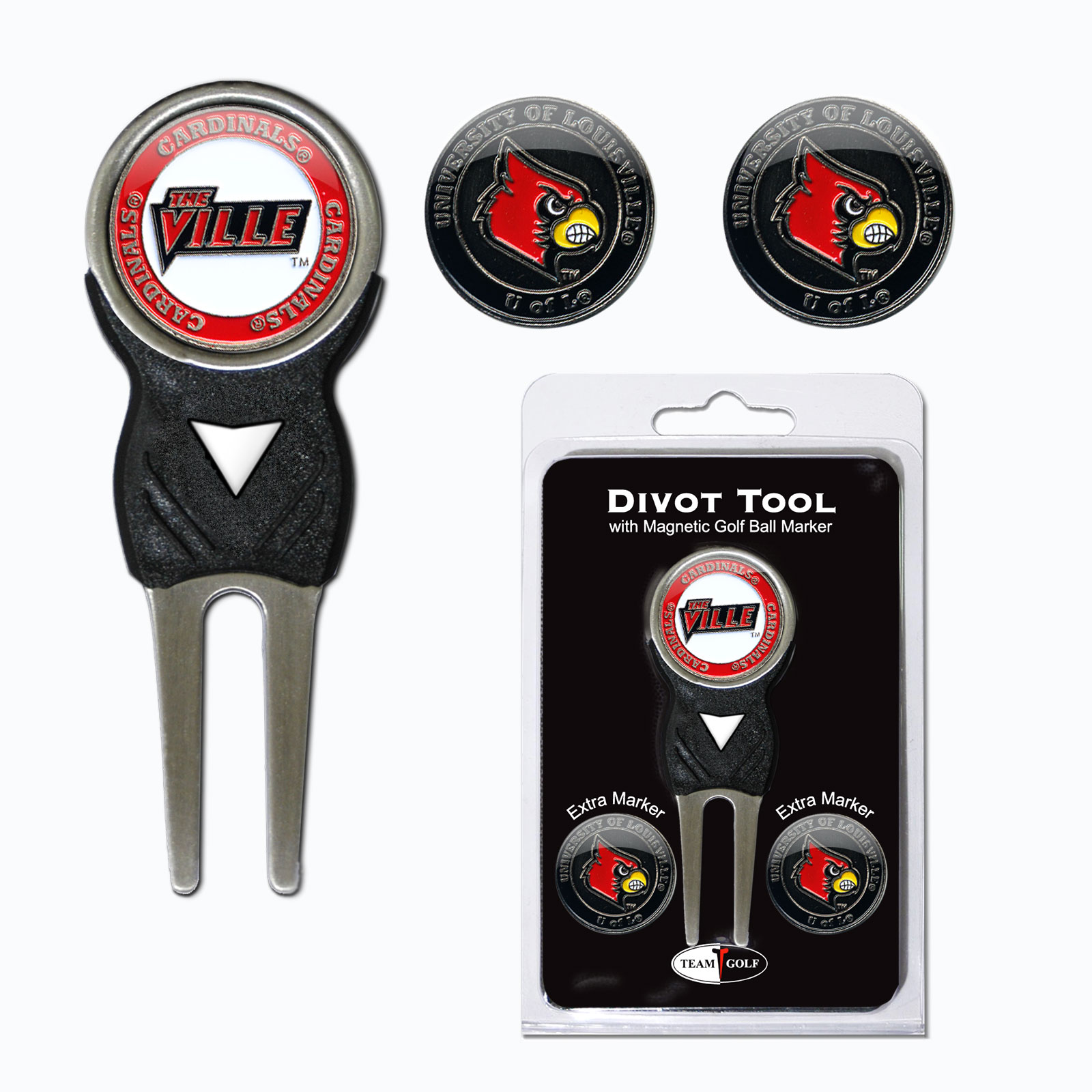 Louisville Cardinals Logo Golf Divot Tool Set