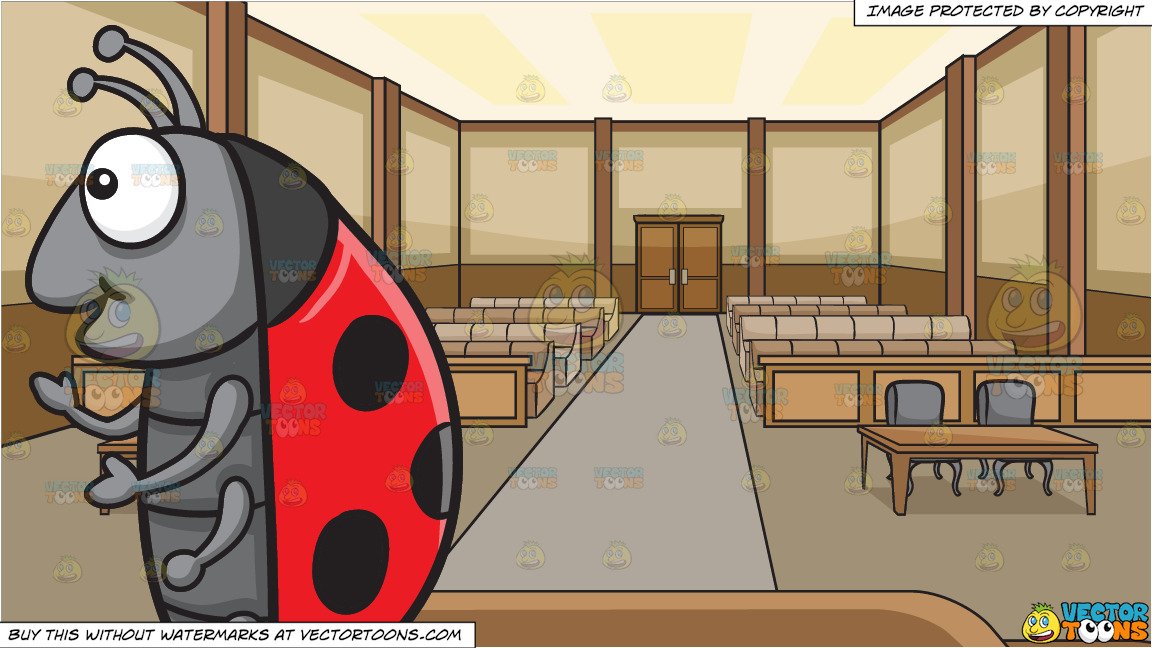 A Talking Ladybug And Inside Courtroom Background Clipart