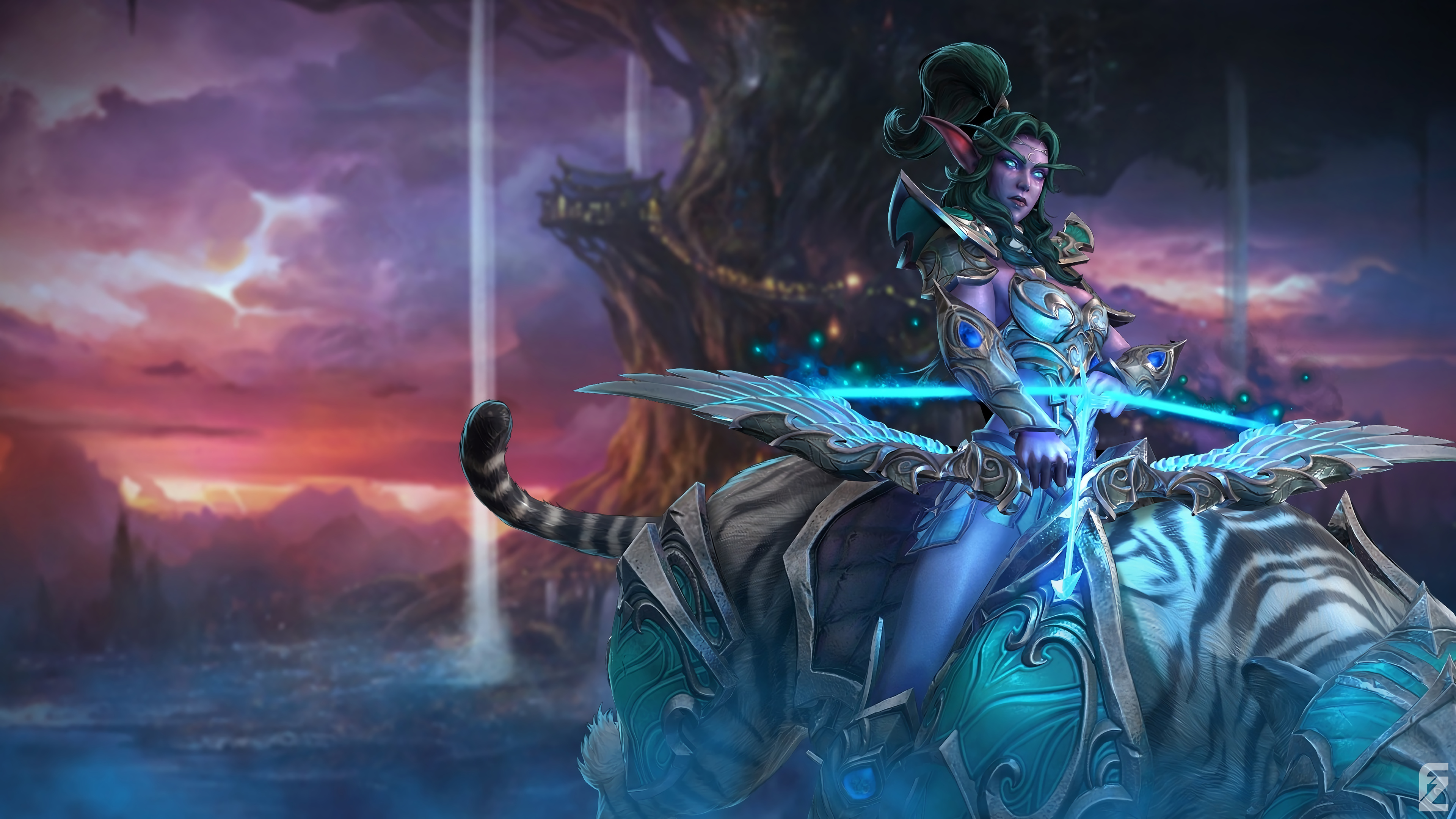 World Of Warcraft Tyrande Whisperwind Night Elf 4k Wallpaper