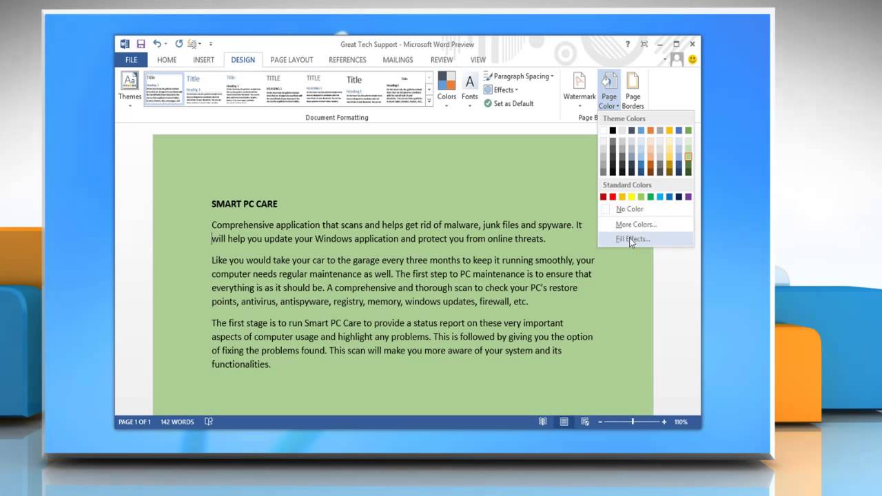 Add Background Color To Word Documents In Microsoft