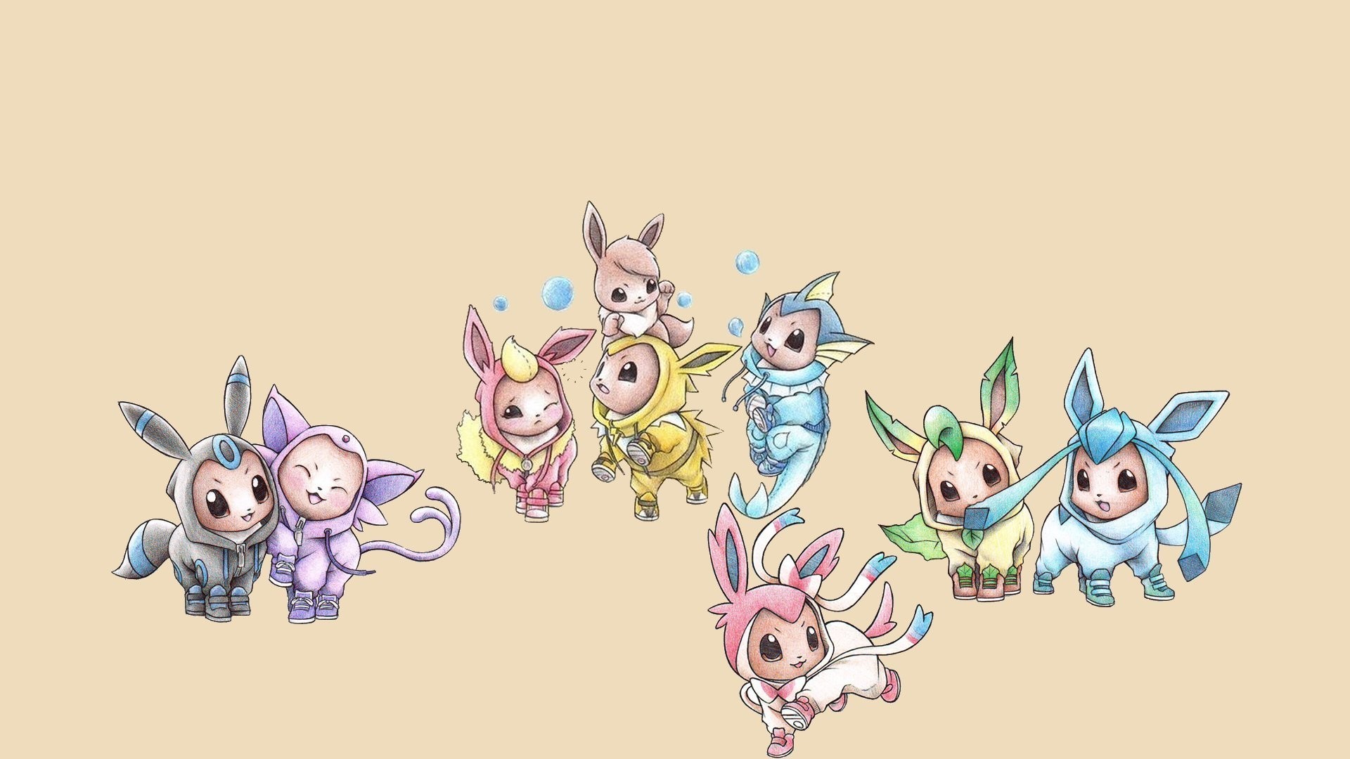 Cute Eevee Evolutions Wallpaper