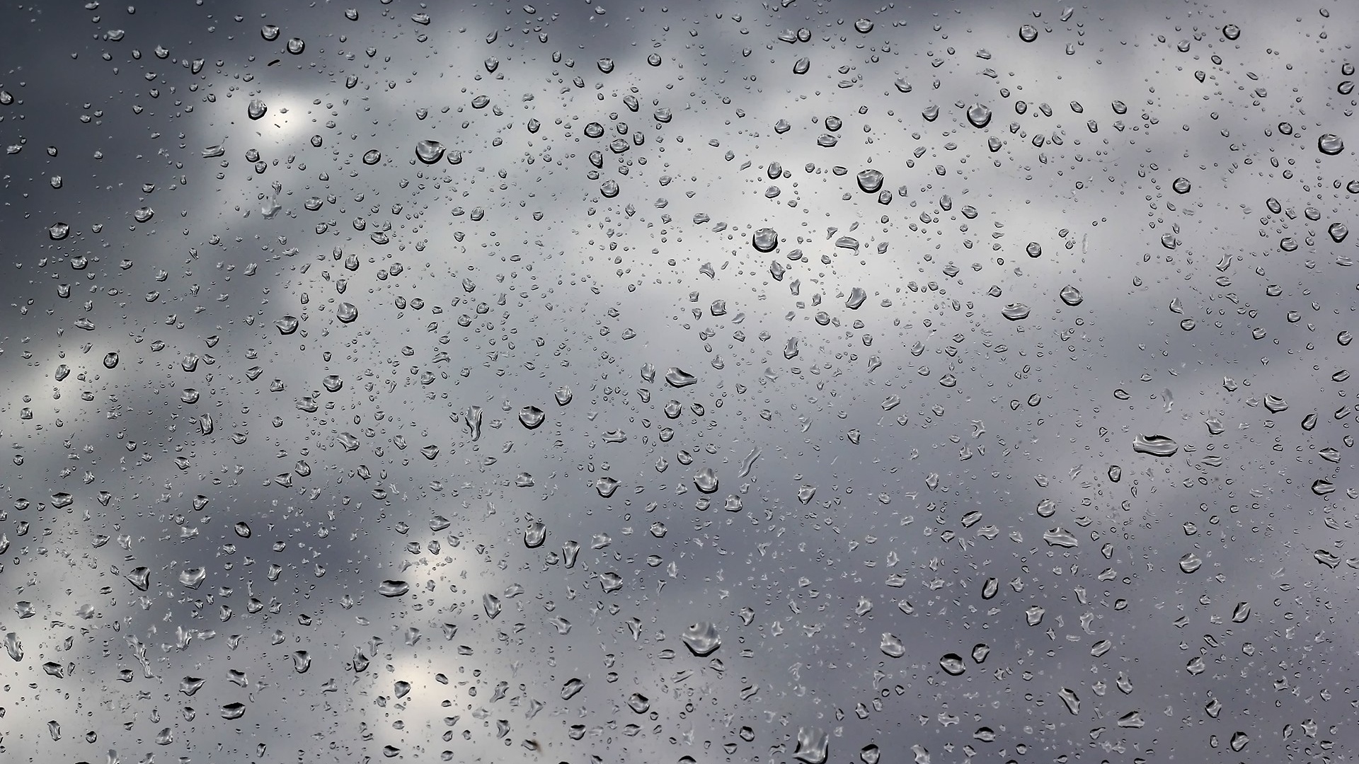 Wallpaper Drops Rain Glass Water Clouds Full HD 1080p