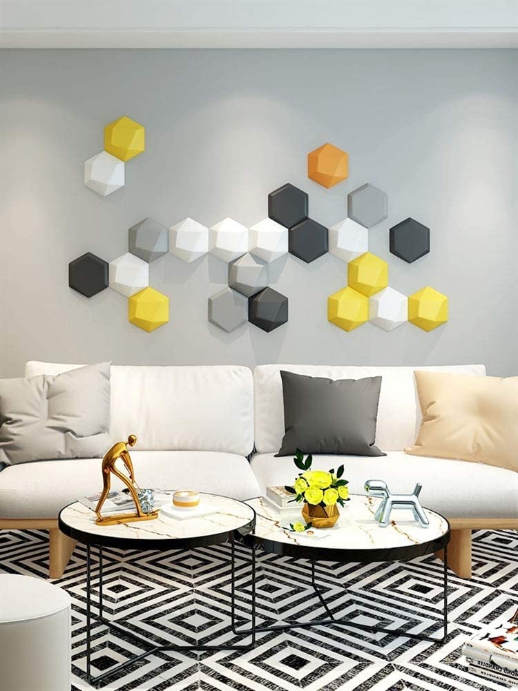 Liveinu 3d Wall Panels Pu Leather Sticker Hexagon Waterproof