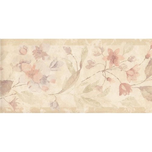 Wallpaper Border Victorian Vintage Floral Swag on Cream
