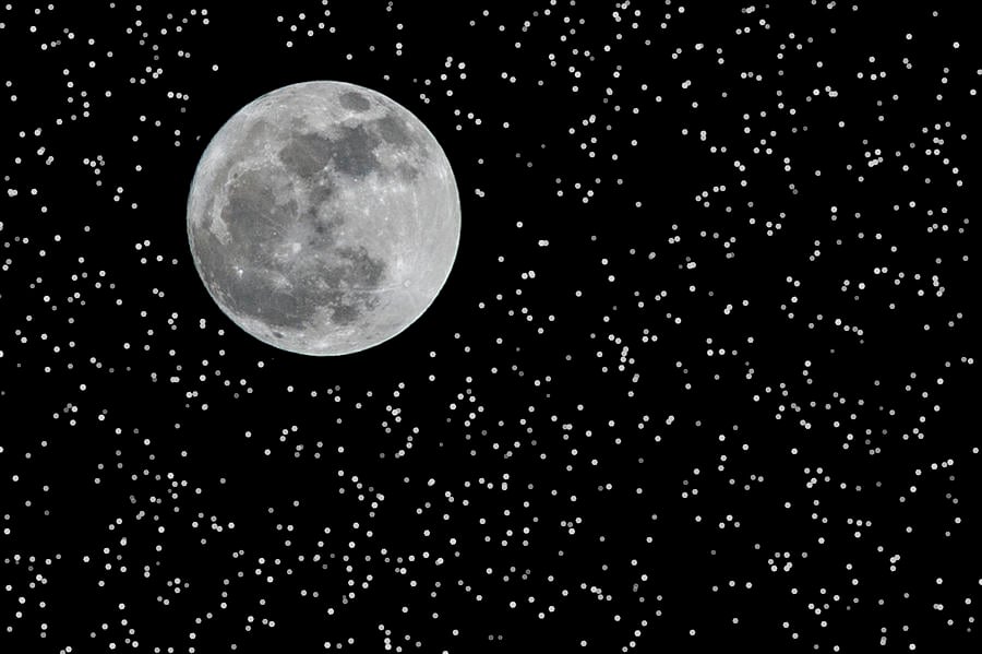 Full Moon And Stars is a photograph by Frank Feliciano which was