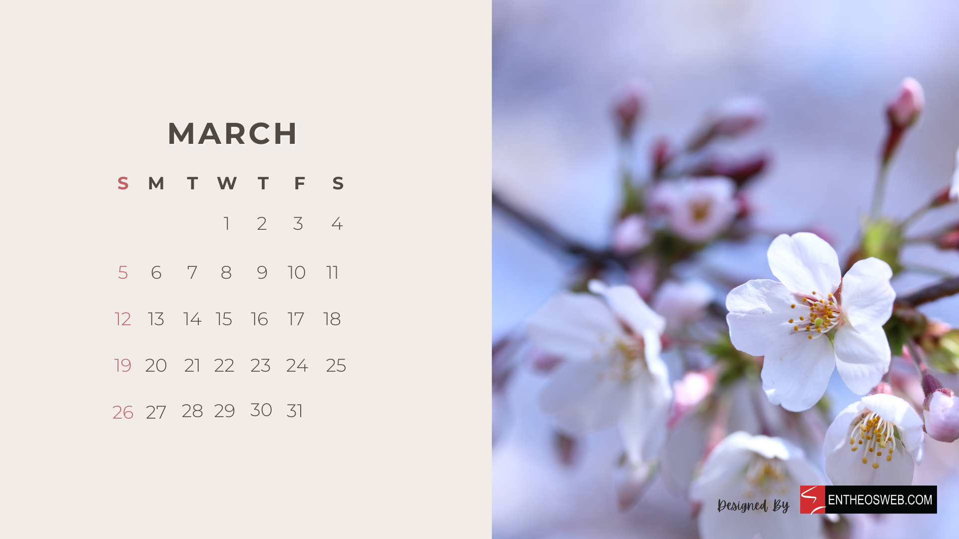 March 2023 Calendar Desktop Wallpapers EntheosWeb