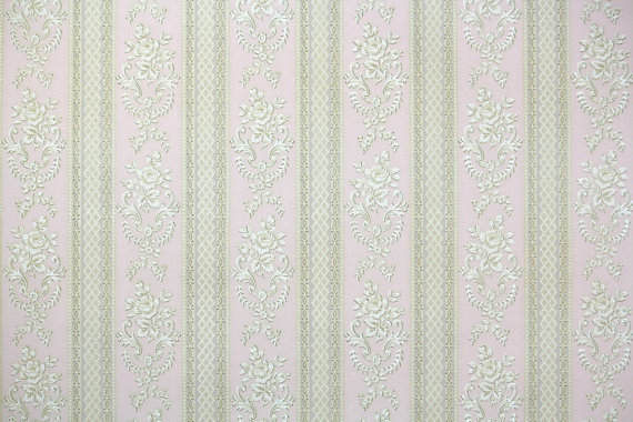 1930s Vintage Wallpaper White Rose And Pink By Hannahstreasures