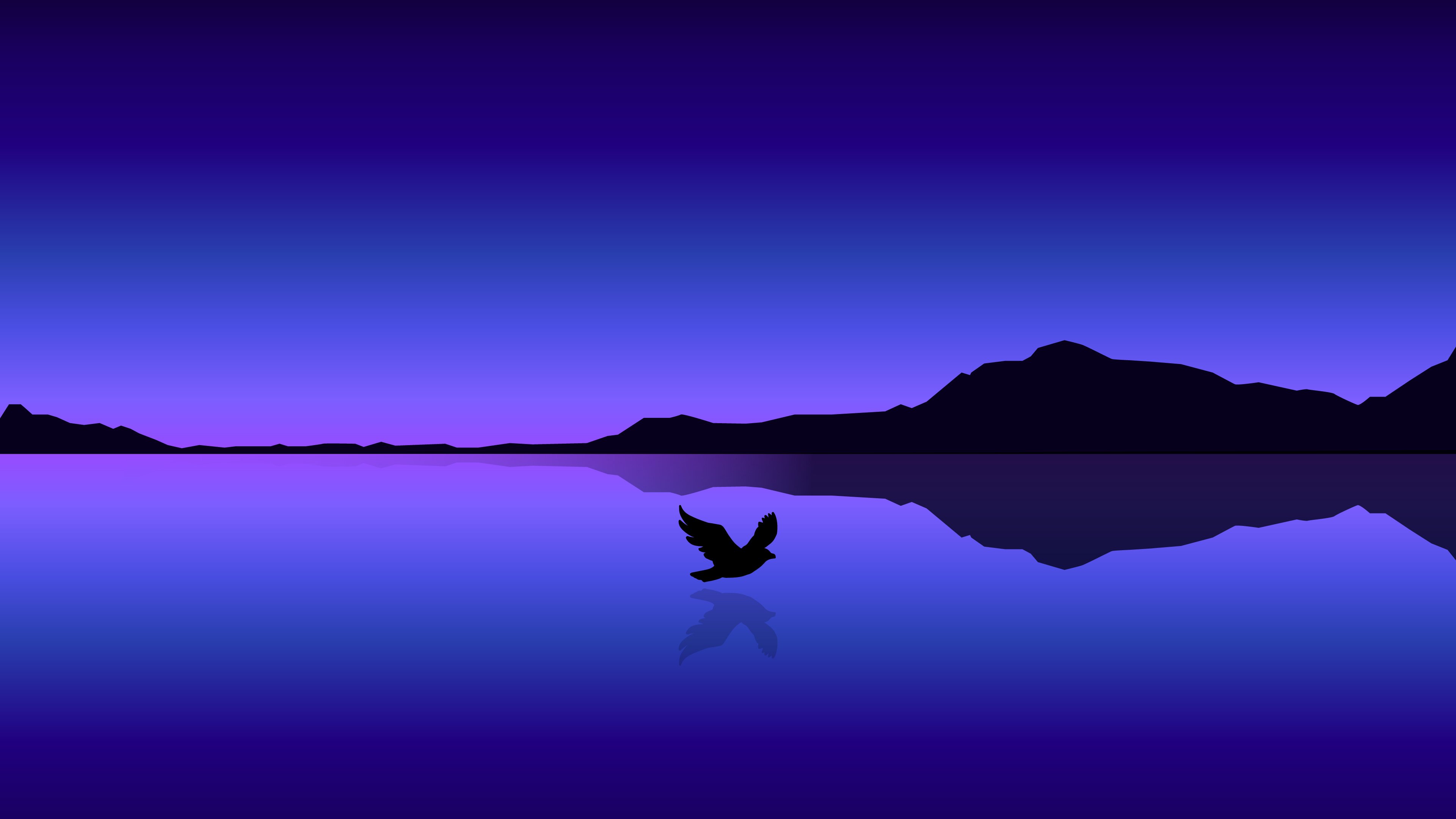 Bird Flying Over Ocean Minimal 4k Wallpaper HD Artist Image