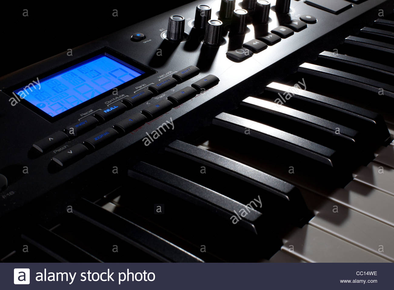 Axiom Piano Key Midi Keyboard With Black Background Stock
